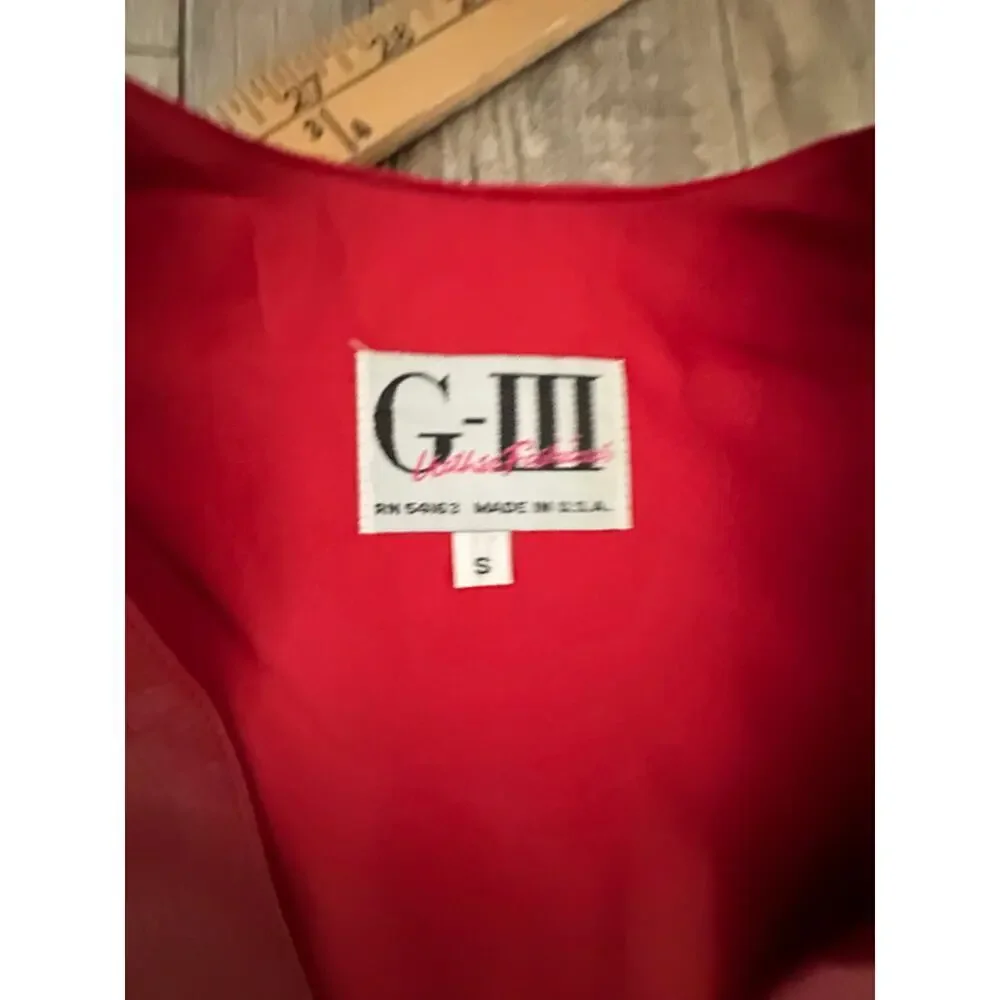 Vintage G III Leather Fashions Men's Red Leather Button Up Vest Size Small